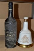 PORT & WHISKY, comprising one bottle of Croft 1975 Vintage Port and one commemorative Porcelain