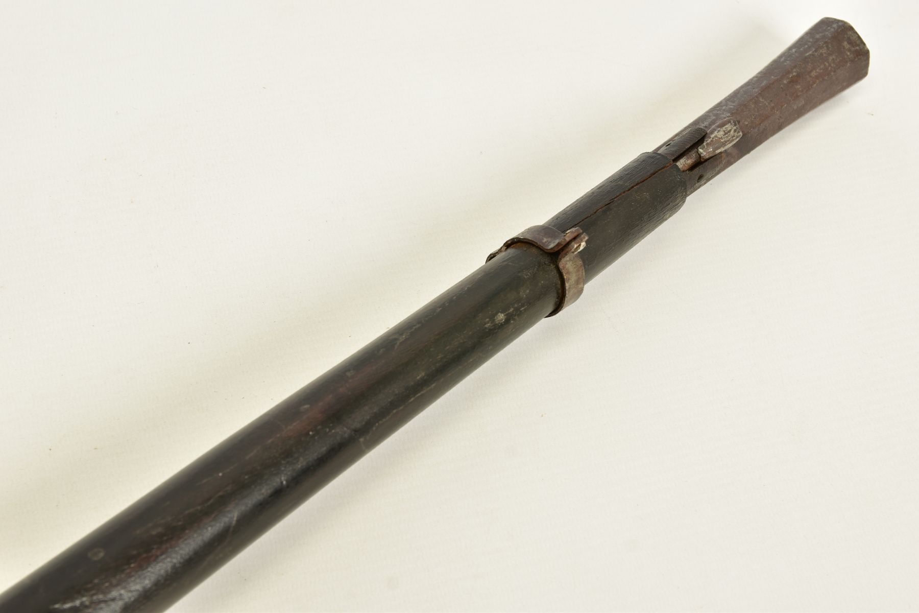 A PERCUSSION RIFLE, made in a native armoury of inferior quality and in poor condition, its 30” - Image 14 of 16