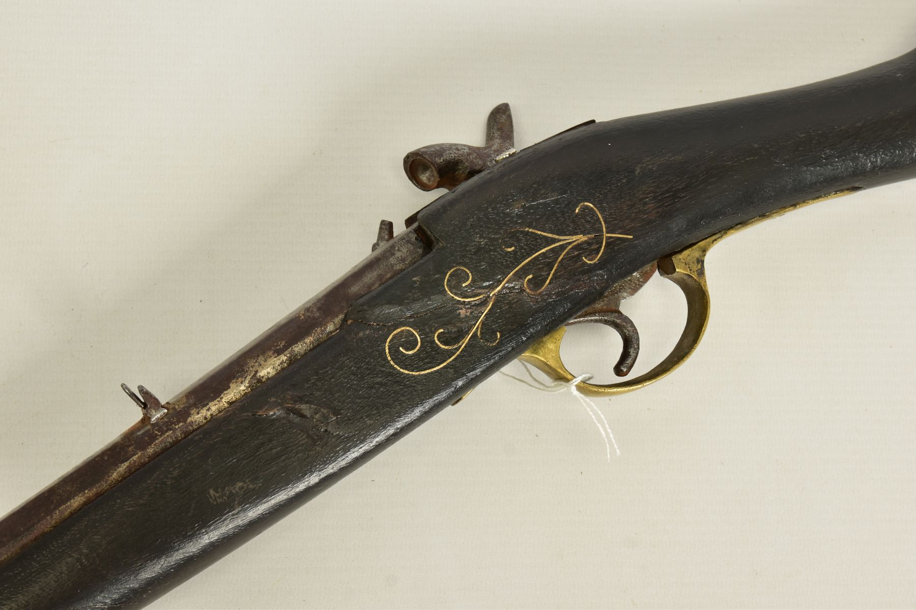A PERCUSSION RIFLE, made in a native armoury of inferior quality and in poor condition, its 30” - Image 2 of 16