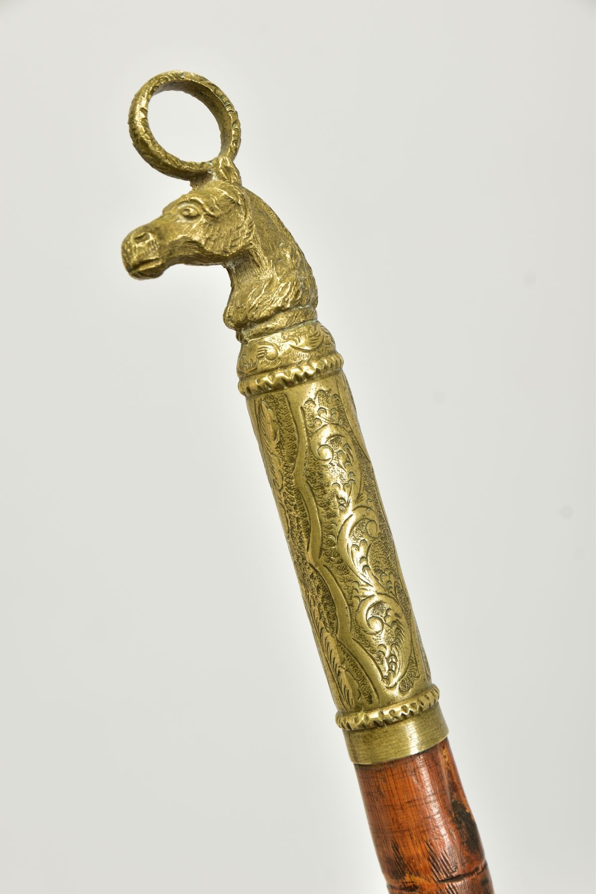 AN ANTIQUE SWORD STICK FITTED WITH A BRASSED HORSE’S HEAD GRIP, antique sword stick fitted with a - Image 11 of 11