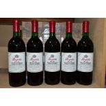 WINE, comprising five bottles of PENFOLDS Bin 389 Cabernet/Shiraz 1988 vintage 13.5% vol. 75cl,