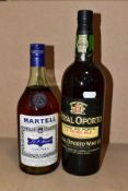 COGNAC & PORT, 1 x Martell Cognac 3* 24 fl. oz and 1 x Royal Oporto 10yo, Tawny Port