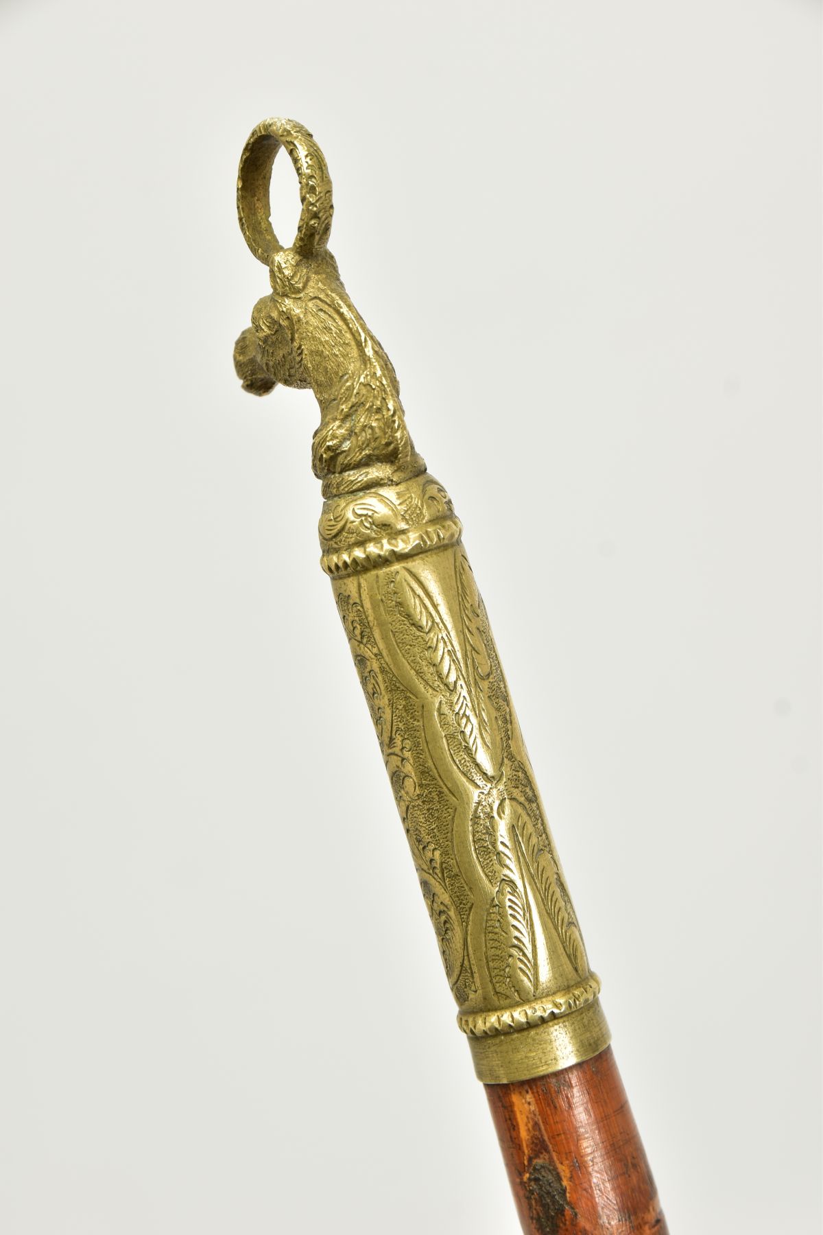 AN ANTIQUE SWORD STICK FITTED WITH A BRASSED HORSE’S HEAD GRIP, antique sword stick fitted with a - Image 10 of 11