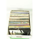 A TRAY CONTAINING APPROX NINETY FIVE LPs AND 12in SINGLES by artists such as Big Country, Joni