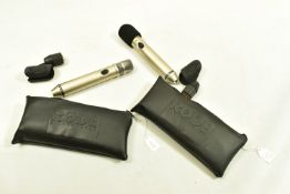 TWO RODE NT3 CONDENSOR MICROPHONE in bags with clip and pop shields ( condition both working and