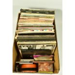 A TRAY CONTAINING LPs , SINGLES, CDs of mostly classical music but other items of note are thats