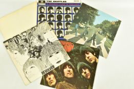 FIVE LPS BY THE BEATLES including first pressings of the White Album, Rubber Soul etc ( full list