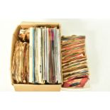 TWO TRAYS CONTAINING OVER SIXTY 78s, THIRTY SIX LPs AND OVER ONE HUNDRED SINGLES by artists such