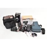 A CANON EOS 1100D DIGITAL SLR CAMERA with an EFS 18-55mm mark 3 lens, an EF 75-300mm mark 3 lens,