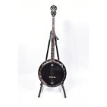 A BARNES AND MULLINS RATHBONE FIVE STRING BANJO with Mahogany back, sides and neck, Rosewood