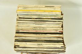 A TRAY CONTAINING OVER EIGHTY LPs OF JAZZ MUSIC including Dizzy Gillespie, Muggsy Spanier, Charlie