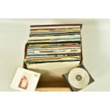 A TRAY CONTAINING OVER FIFTY LPs by artists such as Jethro Tull, Queen, Wings, Abba etc ( full