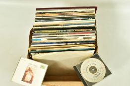 A TRAY CONTAINING OVER FIFTY LPs by artists such as Jethro Tull, Queen, Wings, Abba etc ( full