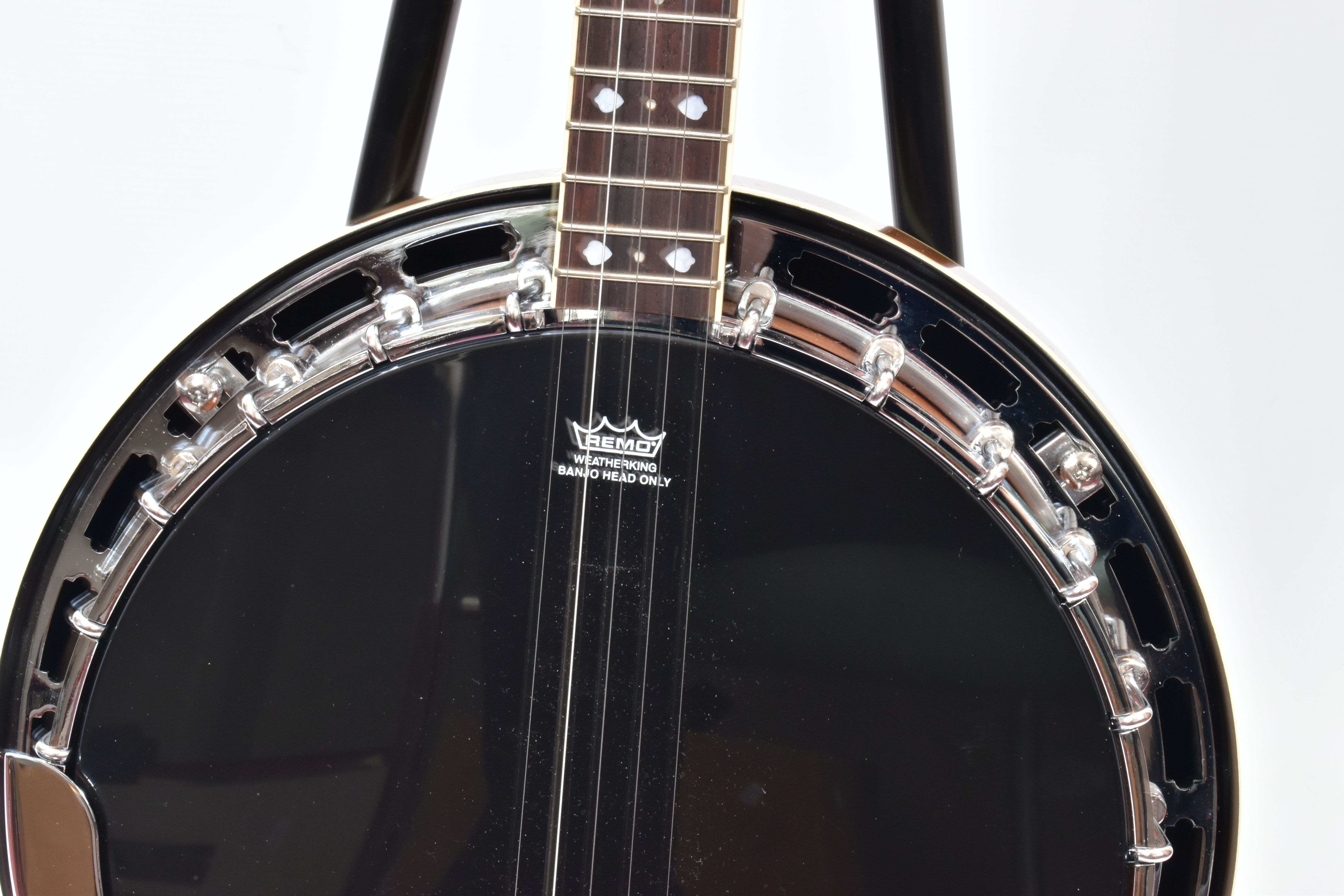 A BARNES AND MULLINS RATHBONE FIVE STRING BANJO with Mahogany back, sides and neck, Rosewood - Image 2 of 5