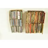A TRAY CONTAINING APPROX ONE HUNDRED AND NINETY 7in SINGLES AND EPs from the 50s to the 80s