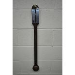 A MID TO LATE 20TH CENTURY STICK BAROMETER, by Russel of Norwich, height 89cm