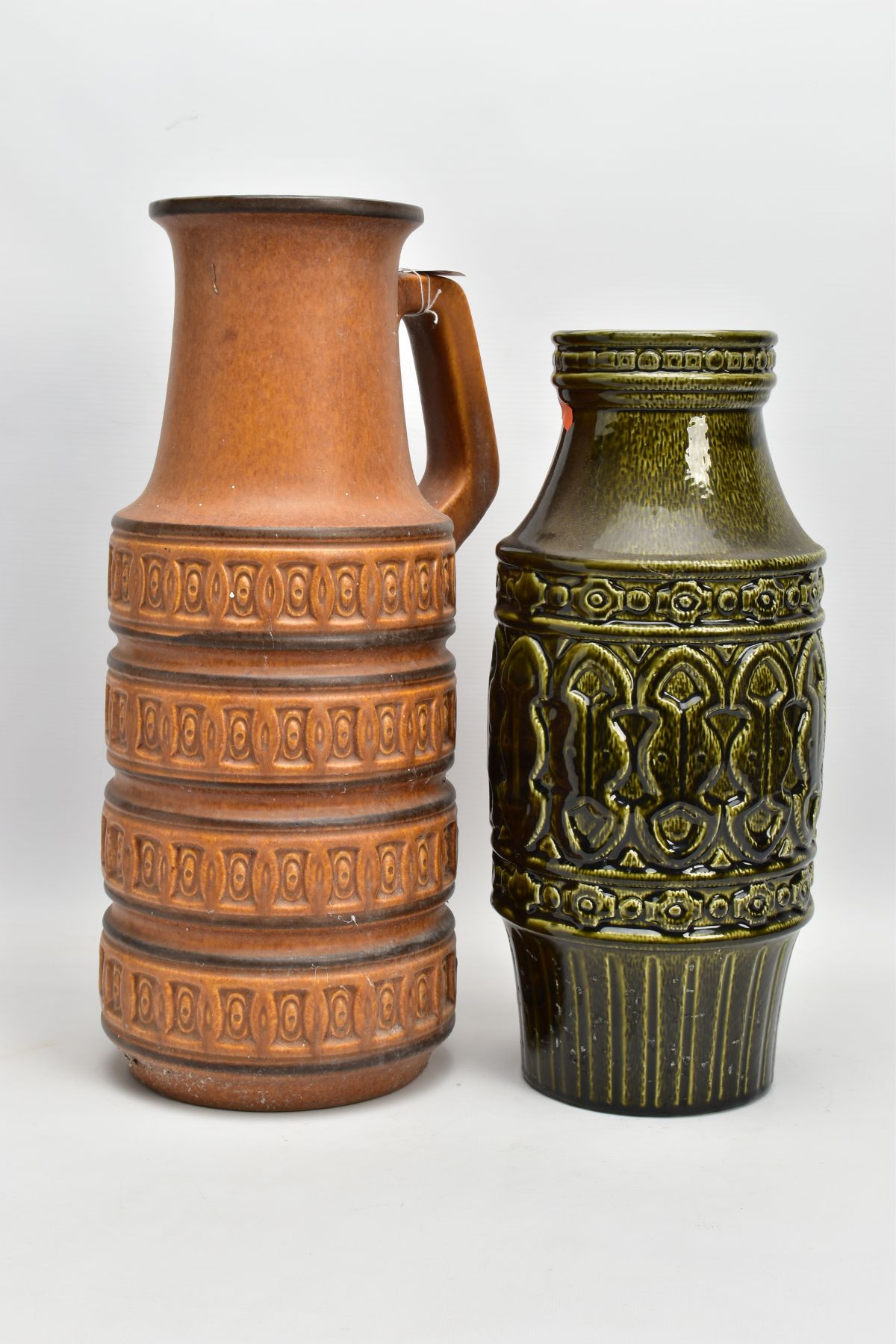 A WEST GERMAN POTTERY JUG WITH AN ART POTTERY VASE, the West German jug measuring 45cm high, being - Image 4 of 6