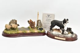 TWO BORDER FINE ARTS SCULPTURES, comprising a limited edition sheep and sheep dog group 'Right Place