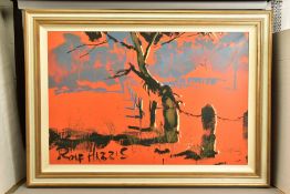 ROLF HARRIS (AUSTRALIAN 1930) 'BUSH SHACK', a limited edition print on canvas of the Australian