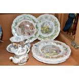 TEN PIECES OF ROYAL DOULTON BRAMBLY HEDGE GIFT WARE, comprising a 'Winter' tea cup and saucer, a