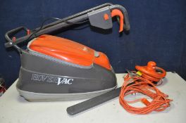 A FLYMO TURBO COMPACT 350 HOVER VAC model NoTC350 and a FLYMO easy-trim hedge trimmer model No