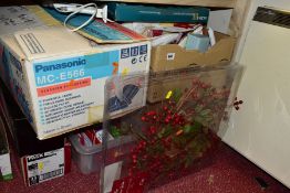 SEVEN BOXES AND LOOSE CHRISTMAS TREES AND DECORATIONS, to include a boxed 4ft artificial Christmas