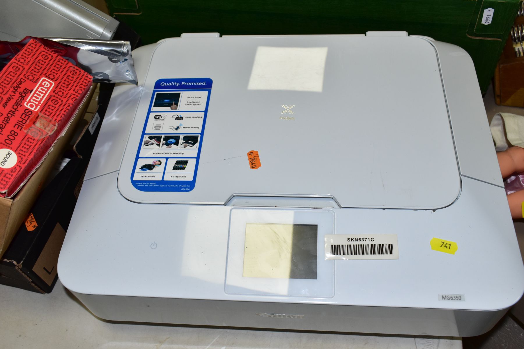 A CANON PIXMA MG6350 WIFI PRINTER, with power source, fourteen packets of printer ink, together with - Image 4 of 4
