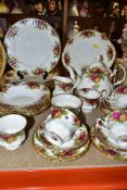 A THIRTY FOUR PIECE ROYAL ALBERT OLD COUNTRY ROSES DINNER SERVICE, comprising a teapot, a sugar