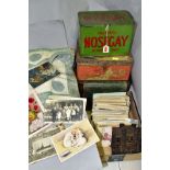 ADVERTISING TINS ETC, comprising Faulkners Nosegay counter top display box, two Blue Bird toffee