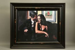 FABIAN PEREZ (ARGENTINA 1967) 'PROPOSAL AT HOTEL DU VIN' male and female figures in a bar, signed