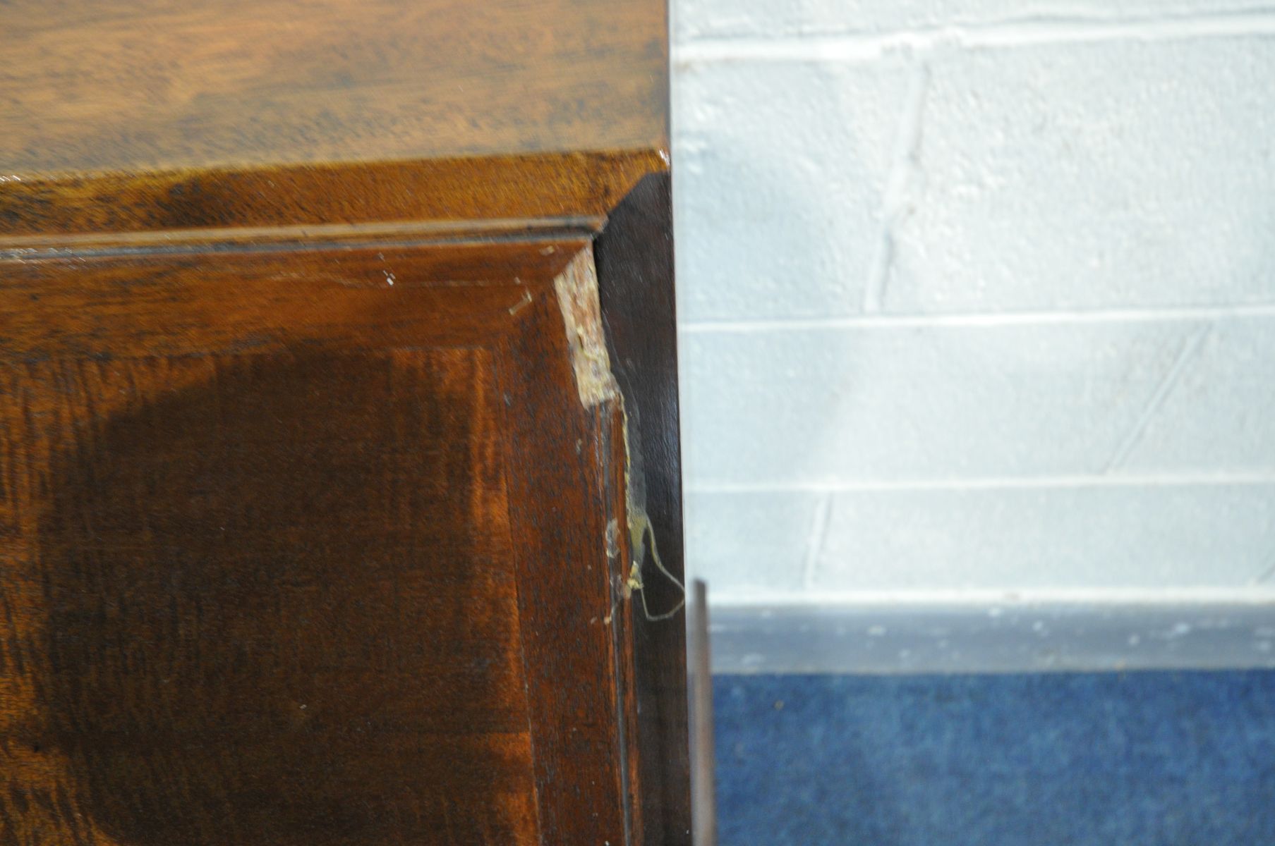 A MAHOGANY BUREAU, with four drawers, width 84cm x depth 42cm x height 101cm (condition:-losses - Image 3 of 3