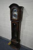 AN LATE 20TH CENTURY OAK CHIMING LONGCASE CLOCK, by Richard Broad of Cornwall, height 212cm (three