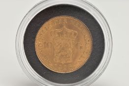 A GOLD 10 GULDEN COIN WILHELMINA NETHERLANDS 6.7g .900 Fine 1925