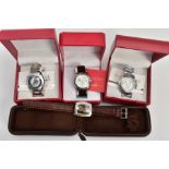 AN ASSORTMENT OF GENTS WRISTWATCHES, four boxed Mastertime automatic movement wristwatches, together