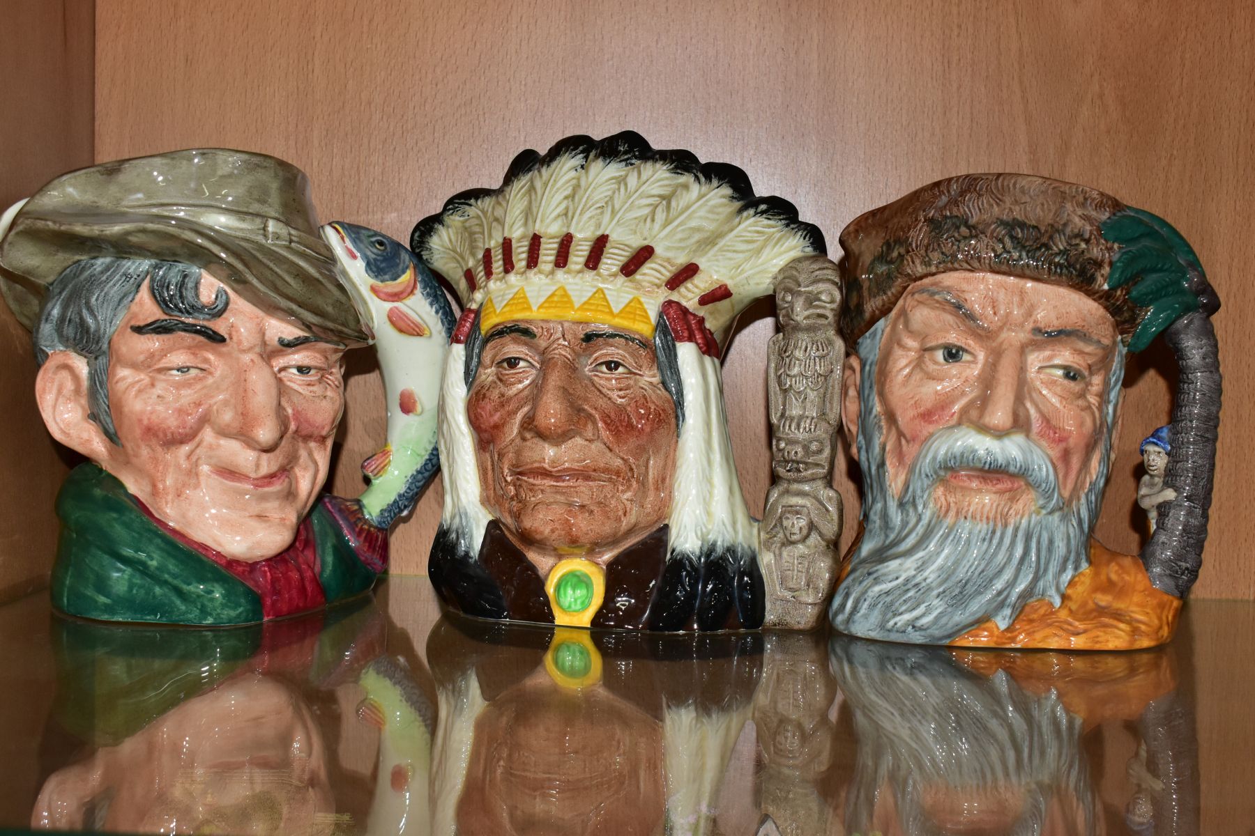 SIX ROYAL DOULTON LARGE CHARACTER JUGS, comprising 'The Walrus & The Carpenter' D6608, 'The Trapper' - Image 4 of 4