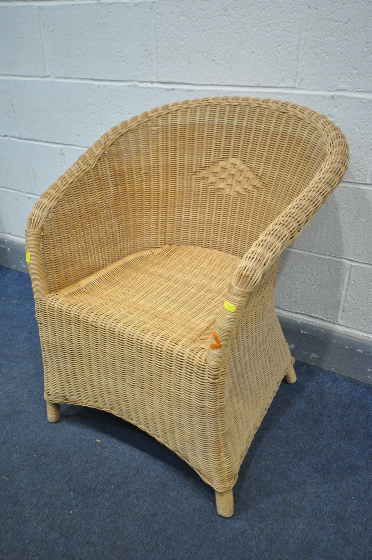A QUANTITY OF WICKER FURNITURE, to include a pair of conservatory chairs, a kitchen table with a two - Image 6 of 6