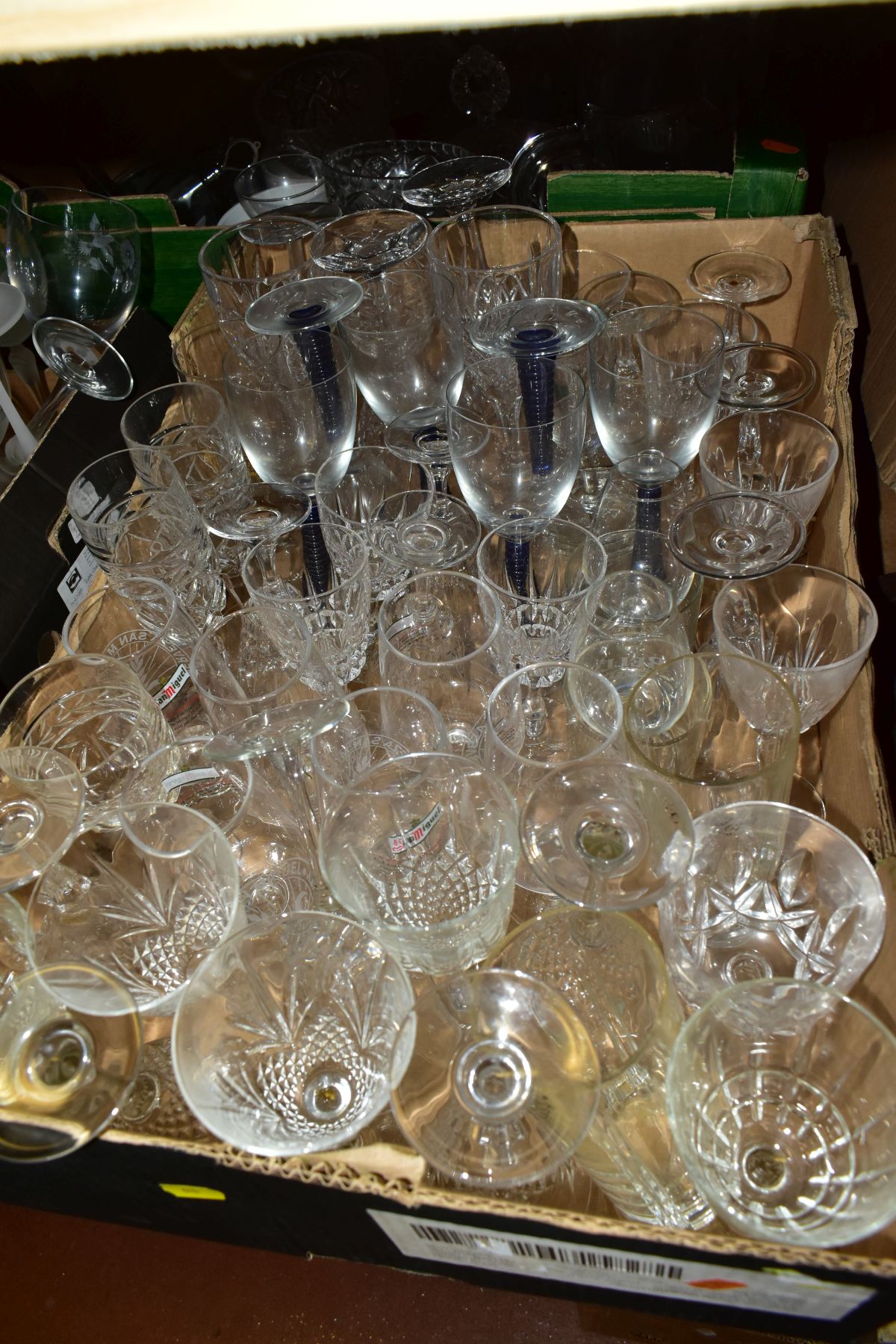 FIVE BOXES OF GLASS WARES, to include a quantity of drinking glasses, mainly in sets including a - Image 2 of 6