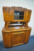 A FRENCH OAK DRESSER, with an arrangement of cupboard doors, and single drawer, width 150cm x