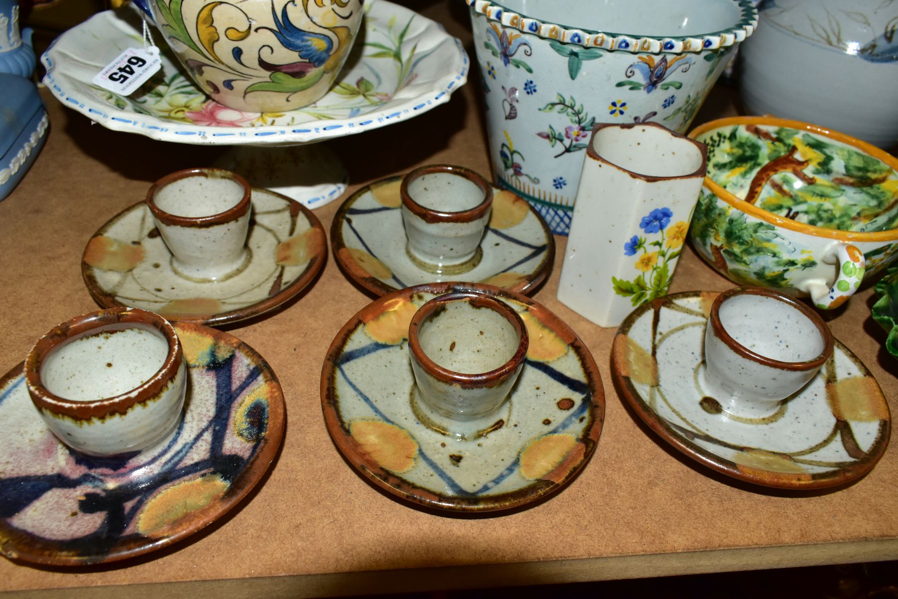 A GROUP OF CONTINENTAL AND STUDIO POTTERY, approximately thirty five pieces to include two tin - Image 3 of 7