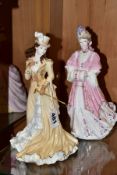 TWO COALPORT FOR COMPTON & WOODHOUSE 'LA BELLE EPOCH' LADY FIGURES, comprising 'Helena Riding in