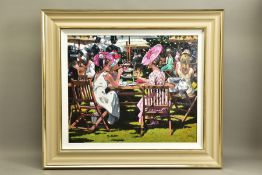 SHERREE VALENTINE DAINES (BRITISH 1959) 'AFTERNOON TEA AT ASCOT' a signed limited edition print,