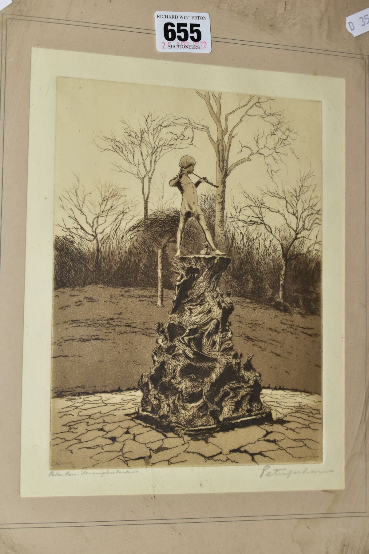 PICTURES AND PRINTS ETC, to include a Peter Johnson etching 'Peter Pan, Kensington Gardens', - Image 3 of 4