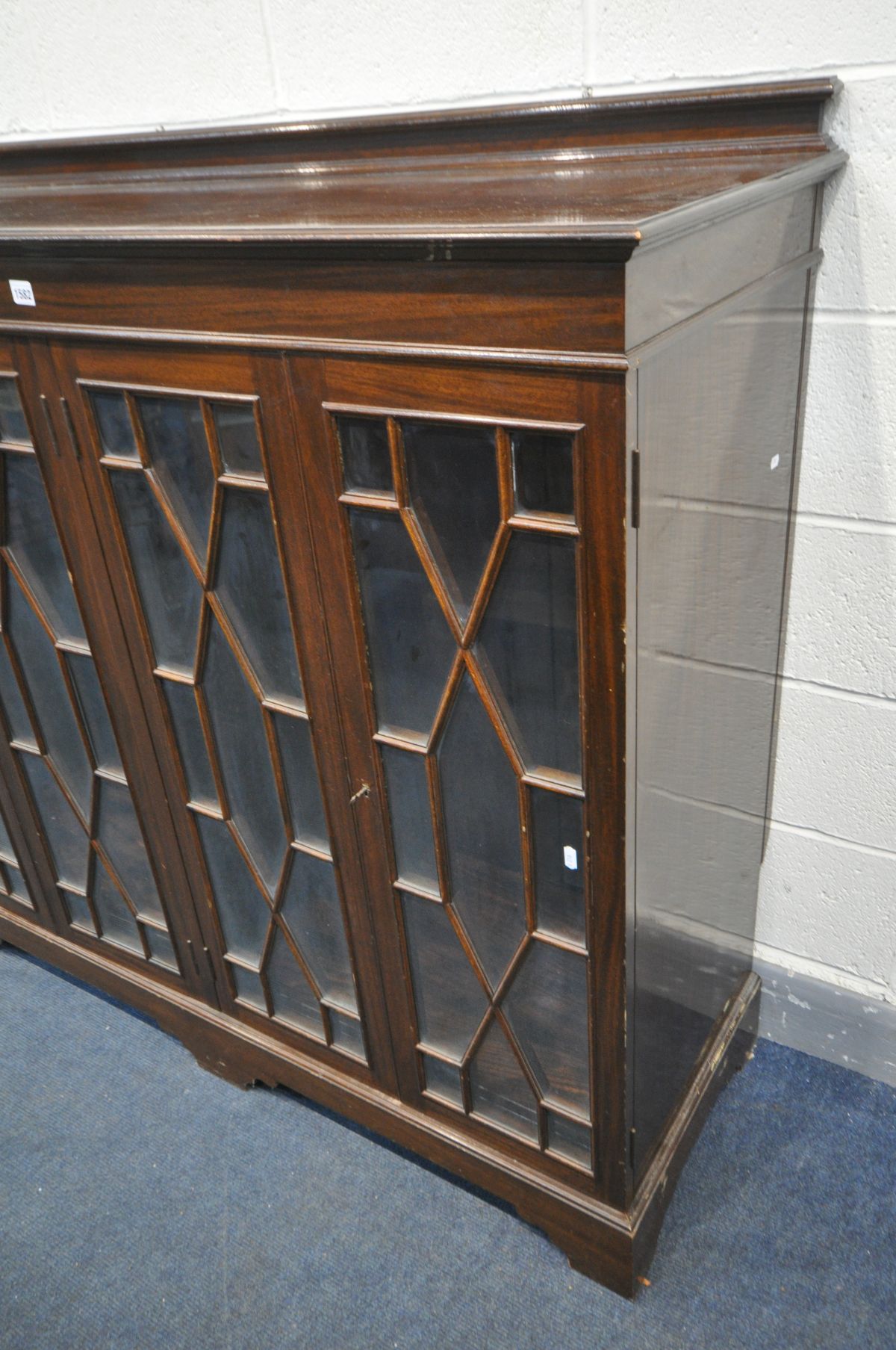 A MAHOGANY ASTRAGAL GLAZED FOUR DOOR BOOKCASE, enclosing two division, and two adjustable shelves, - Image 2 of 2