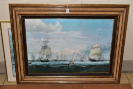 After Fitz Hugh Lane 'Boston Harbour', an open edition print of a maritime scene, framed,