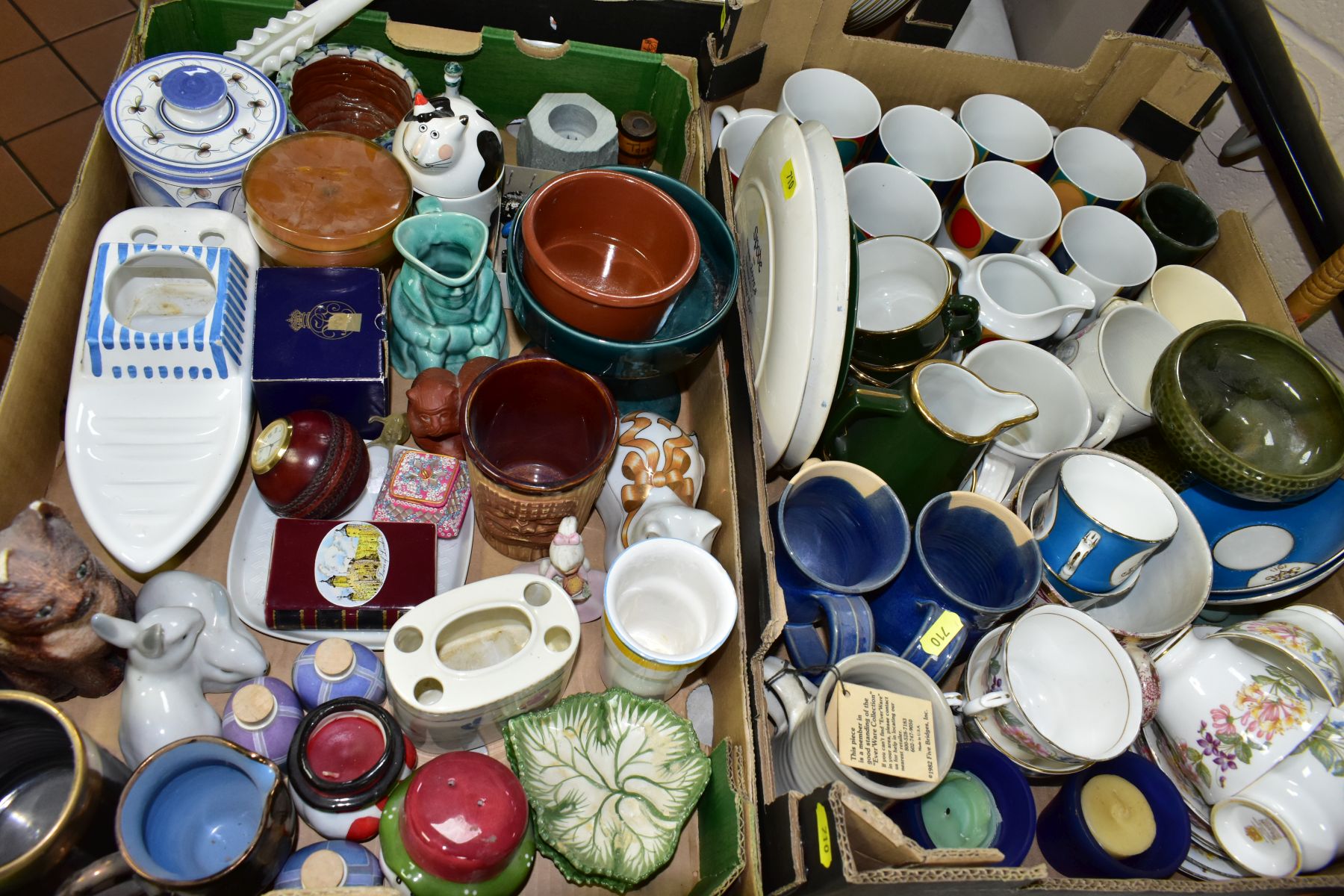 THREE BOXES OF CERAMICS, ETC, including forty pieces of Wedgwood 'Wild Strawberry' pattern - Image 2 of 3