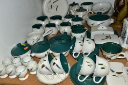 A FIFTY ONE PIECE DENBY GREENWHEAT PART DINNER SERVICE, comprising a coffee pot, two different sized