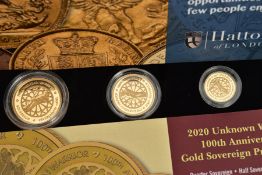 A BOXED HATTONS 2020 UNKNOWN WARRIOR 100th ANNIVERSARY PRESTIGE SOVEREIGN PROOF SET OF COINS, to