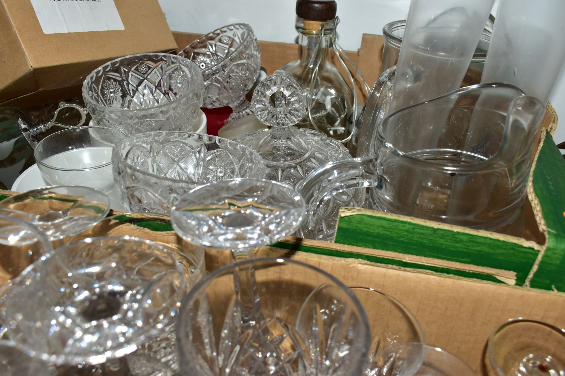 FIVE BOXES OF GLASS WARES, to include a quantity of drinking glasses, mainly in sets including a - Image 6 of 6