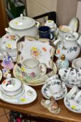 A GROUP OF MIXED CERAMIC ITEMS ETC, to including Royal Doulton Burgundy tea wares comprising a