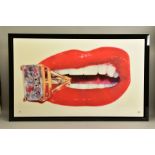 RORY HANCOCK (WALES 1987)'ROCK CANDY', a signed limited edition print of a mouth and a diamond ring,